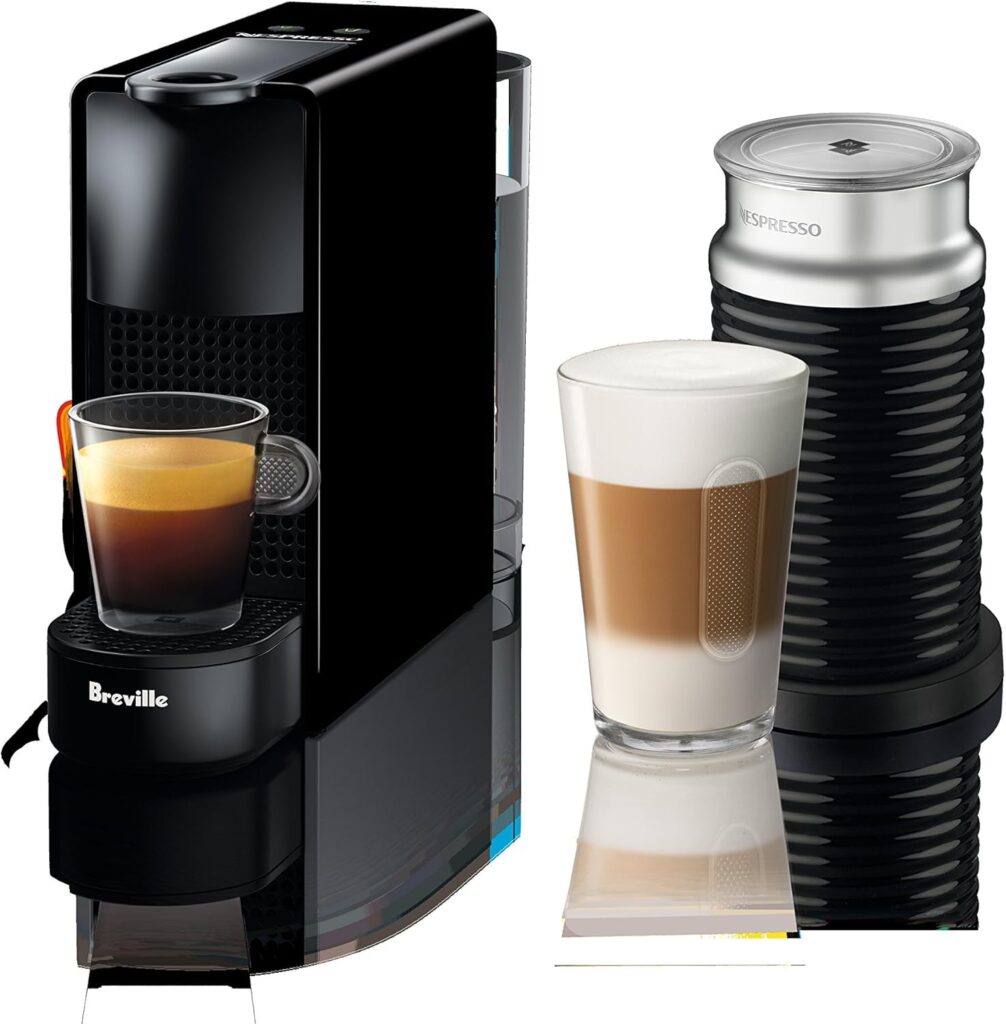 Nespresso Essenza Mini Espresso Machine by Breville with Milk Frother,20.3 fl oz, Piano Black