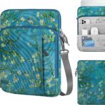 MoKo Laptop Sleeve Bag for 13.3-14 Inch, Notebook Carrying Case with Pocket Fits New MacBook Pro M3/M2 14″ /13″ M2/M1 Pro/M1 Max 14.2 2023-2021/Air 13.6″ M2 2022, Surface Pro 9/8 13″, Apricot Flower