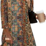 Zeagoo Women Tops 3/4 Sleeve Dressy Casual Plus Size Tunics to Wear with Leggings Swing Flare T-Shirt Loose Blouses S-3XL