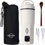 Travel Electric Kettle – 316 Stainless Steel, Portable Tea Kettle & Water Heater, 450ml Portable Water Boiler, 6 Temperature Settings, Auto Shut-Off, Universal Voltage (100-240V)