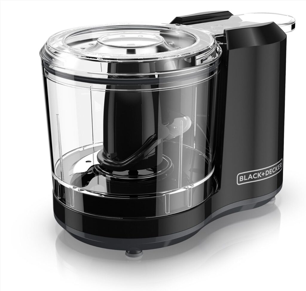BLACK+DECKER 1.5-Cup Electric Food Chopper, One Touch Pulse, 150W Motor, Mini Food Processor, Stay-Sharp Blade, Dishwasher Safe