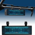 UTV Sound Bar,17 Inch Golf Cart SoundBar Bluetooth with RGB Lighting, IP65 4-Speaker SXS Sound Bar,Waterproof UTV Speakers Compatible with Polaris RZR Can-Am