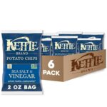 Kettle Brand Potato Chips, Salt & Vinegar Kettle Chips, Snack Bag, 2 Oz (Pack of 6)