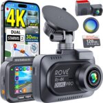 ROVE R2-4K Dual PRO Dash Cam Front and Rear, True 4K+2K Dash Camera for Cars, STARVIS 2 IMX678 + IMX675 Sensors, Free 128GB Card + CPL, WiFi 6 – up to 30MB/s Download Speed, 3″ IPS, 24Hr Parking Mode