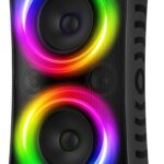 Large Bluetooth Speaker, 260W Peak Powerful Loud Sound with Deep Bass, 15Hr Playtime, Fast Charge, TWS, Cool Lights, Portable Outdoor Speaker Wireless for Party, Camping, Beach, Backyard, Home, Work