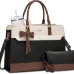 LOVEVOOK Laptop Tote Bag for Women,Leather Work Bag, Waterproof Business Teacher Bag,Large Computer Handbag Purse Briefcase,Office Gifts for Women