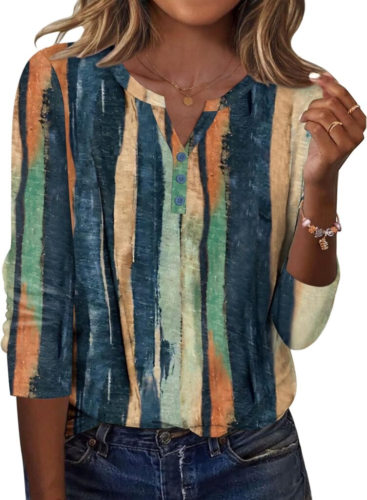 Zeagoo Long Sleeve Shirts for Women Casual V Neck Fall Tops Dressy Summer Work Blouses Clothes