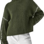 PRETTYGARDEN Women’s Chunky Knit Sweaters 2025 Fall Long Sleeve Mock Neck Oversized Pullover Tops Winter Fashion Clothes