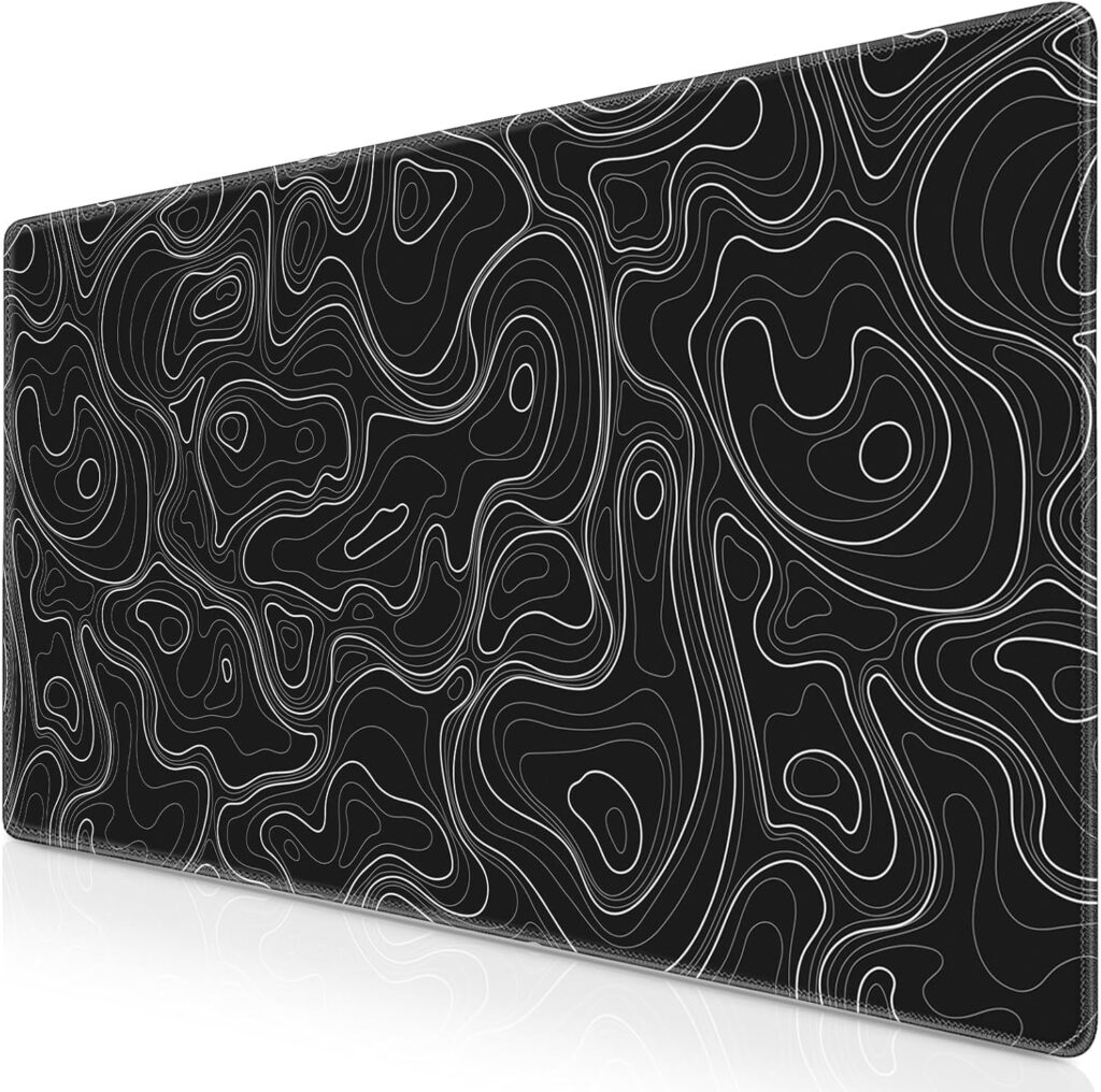 Canjoy Gaming Mouse Pad, Topographic Contour Mouse Pad 31.5×11.8inch Large Extended Computer Mouse Mat Keyboard Full Desk Mousepad for Gaming, Office, Home