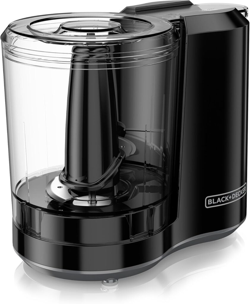 BLACK+DECKER 3-Cup Electric Food Chopper, HC300B, One Touch Pulse, 175W Motor, Stay-Sharp Blade, Dishwasher Safe