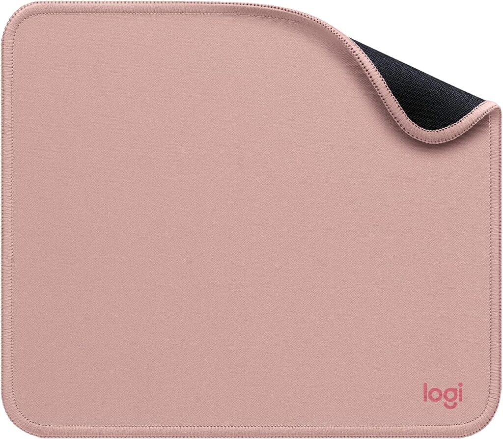 Logitech Mouse Pad – Studio Series, Computer Mouse Mat with Anti-Slip Rubber Base, Easy Gliding, Spill-Resistant Surface, Durable Materials, Portable, in a Fresh Modern Design, Darker Rose