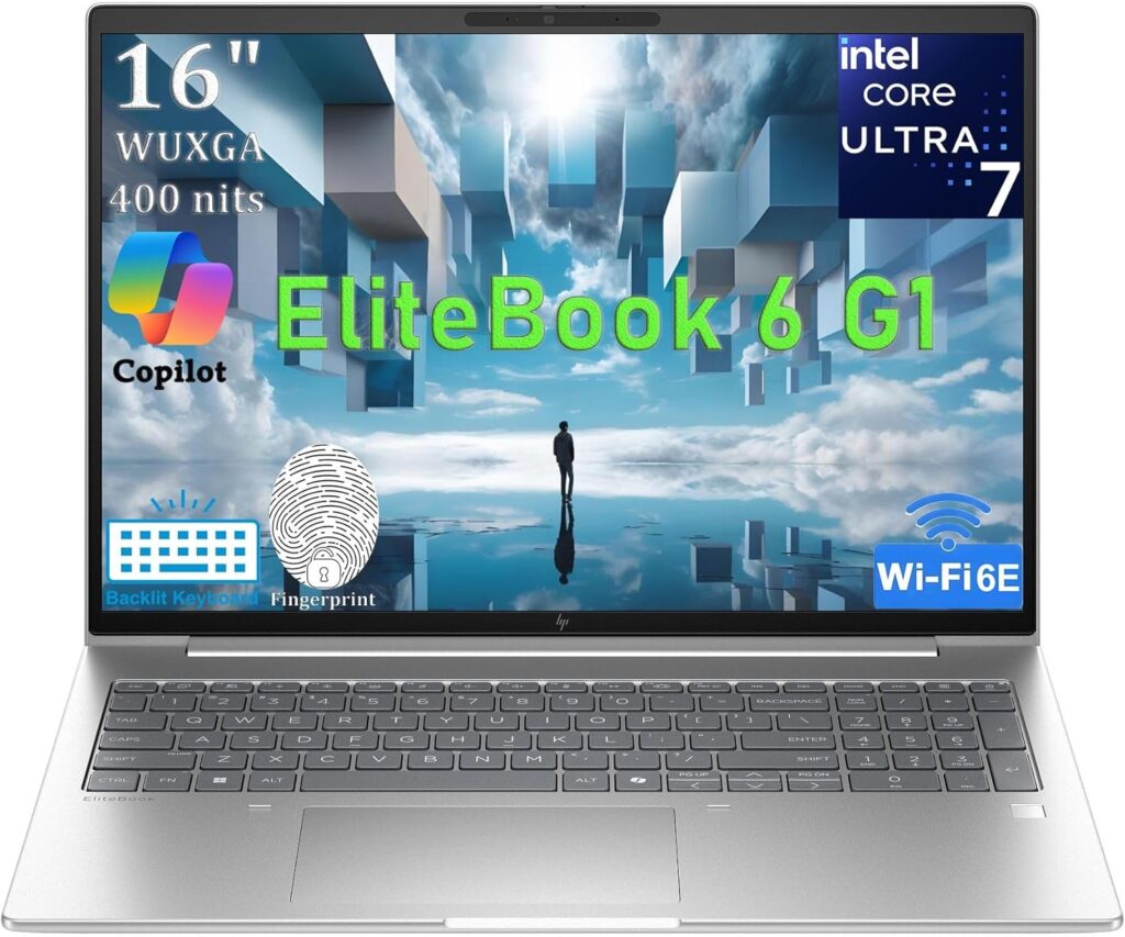 HP EliteBook 6 G1i Laptop Computer for Business, Next Gen of Elitebook 660, Intel Ultra 7 255U, 16″ FHD+, 64GB DDR5 RAM, 2TB PCIe SSD, WiFi 6E, Backlit Keyboard, Fingerprint Reader, Windows 11 Pro