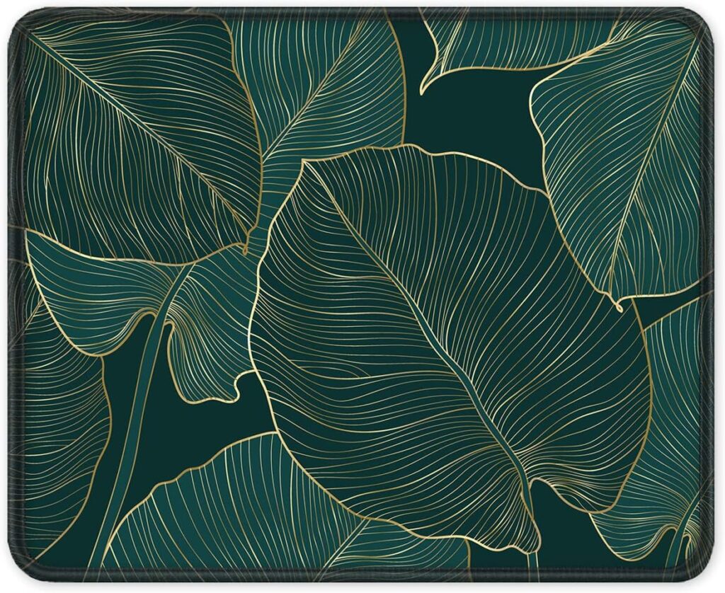 ITNRSIIET Mouse Pad with Stitched Edge Premium Textured Smooth Precise Operation Waterproof Washable Non-Slip Rubber Base Desktop Protection Mat, 10.2×8.3×0.12 inches, Palm Texture