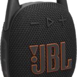 JBL Clip 5 – Ultra-Portable, Waterproof & Dustproof Bluetooth Speaker, Big Pro Sound with Punchy bass, Integrated Carabiner, Up to 12 Hours of Play, Made in Part with Recycled Materials (Black)