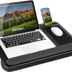 LAPGEAR Home Office Pro Lap Desk with Wrist Rest, Mouse Pad, and Phone Holder – Black Carbon – Fits up to 15.6 Inch Laptops – Style No. 91598