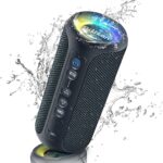 Ortizan Bluetooth Speakers, Portable Wireless Stereo Speaker – IPX7 Waterproof, 30W RMS(40W Peak) Loud Sound, Deep Bass, LED Light, Bluetooth 5.3, for Home/Shower/Outdoor/Beach, Gifts for Adult, Navy