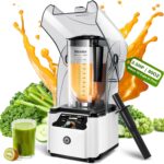 WantJoin Quiet Blender – Kitchen Blender with Soundproof, 2.5 HP Copper Motor, 80oz Jar, Multifunctional Silent Blenders for Smoothies, Juice, Soups, Sauce, w/ 15 Speeds, Stainless Steel 6-blade Combo