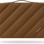 DOMISO 17 inch Laptop Sleeve Protective Case Cover Compatible with 17-17.3 inch HP Dell ASUS Lenovo Chromebook,Waterproof Computer Cases Bag with Handle,Caramel