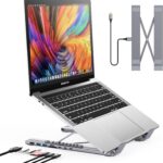 USB C Laptop Docking Station Stand, USB C Dock Tablet Stand, 8 in 1 USB C Hub with 4K HDMI, 2 USB 3.0, PD 100W, Universal Dock Station for MacBook Pro/Air/Dell/HP/Surface/Lenovo, Plug and Play