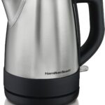 Hamilton Beach Electric Tea Kettle, Water Boiler & Heater, 1 L, Cordless, Auto-Shutoff & Boil-Dry Protection, Stainless Steel (40998)