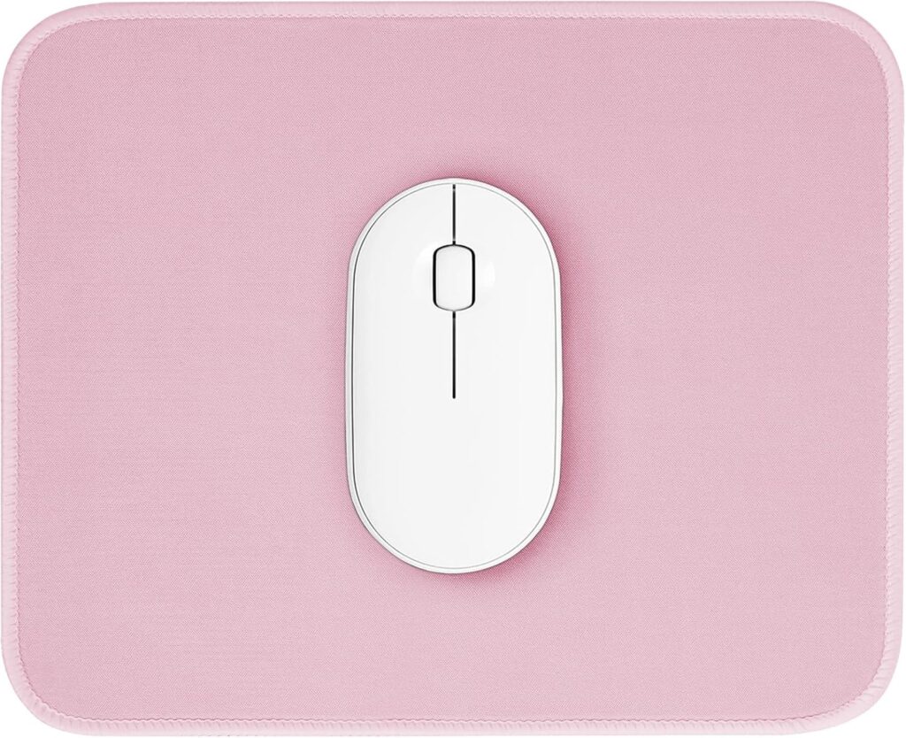 Pink Mouse Pad, Nice and Cute Mouse Pad, Splash-Proof Textured 10.2 x 8.2Inch, Stitched Edge Non-Slip Waterproof Rubber