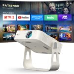 [Official Licensed Netflix&Auto Focus]Smart Mini Projector with WiFi and Bluetooth, XuanPad 4K Support Movie Projector, Portable Native 1080P Outdoor Projector with 360° Stand