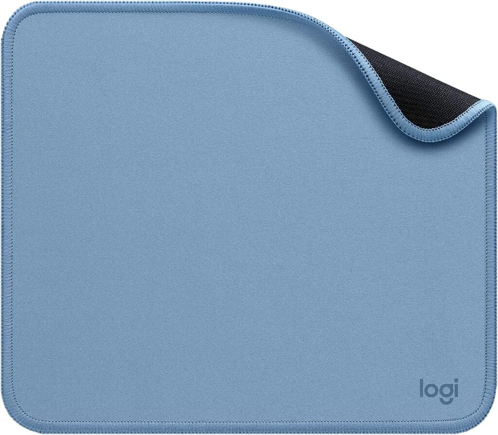Logitech Mouse Pad – Studio Series, Computer Mouse Mat with Anti-Slip Rubber Base, Easy Gliding, Spill-Resistant Surface, Durable Materials, Portable, in a Fresh Modern Design, Blue Grey