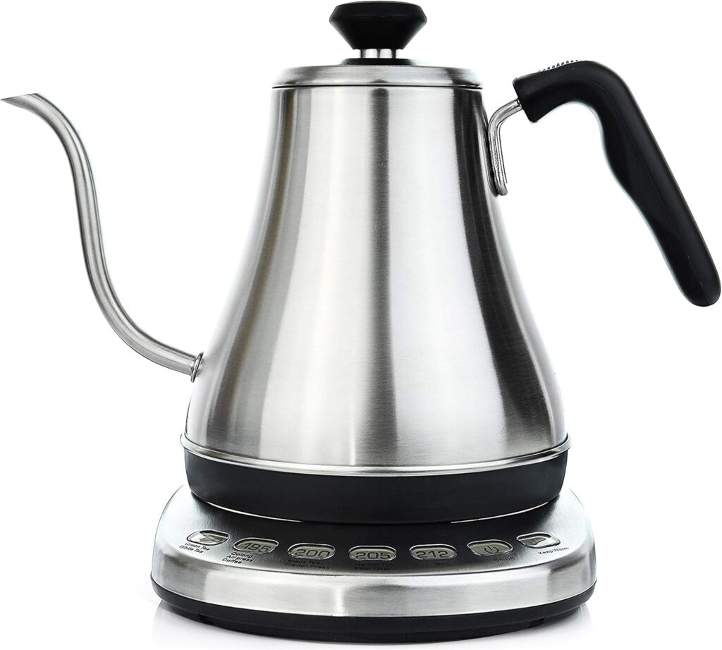 Gooseneck Electric Kettle with Temperature Control – 0.8L Stainless Steel & BPA Free Plastic – Custom Temp Presets for Teas & Coffee – Keep Warm Option