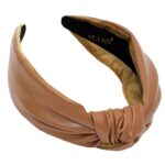 Warm Stylish Brown Headbands for Women Leather Knotted Headband is a Fashion Head band. Wearable All Day, Headbands for Girls are Top Knot Fashion Designer for Womens Hair