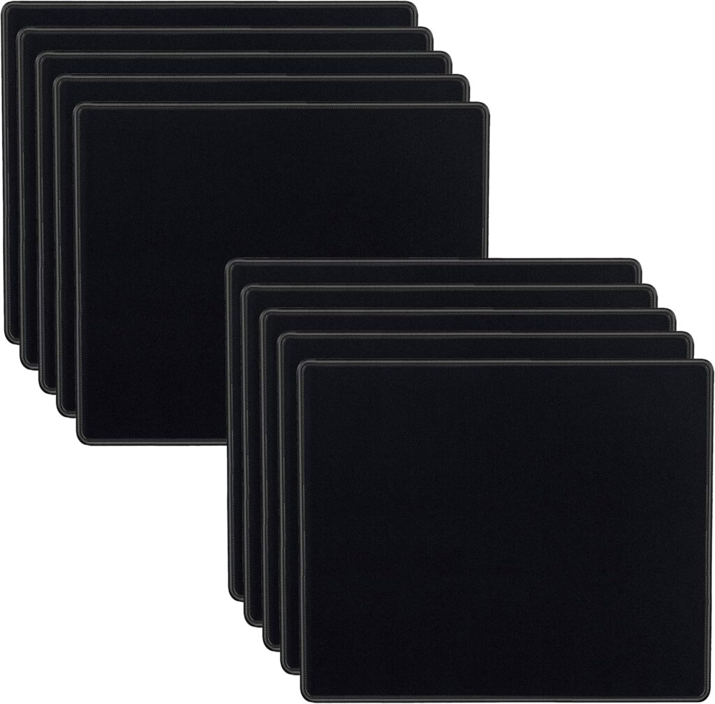 SaiTech IT 10 Pack 2mm Mouse Pad with Stitched Edges Non-Slip Rubber Base, Premium-Textured and Waterproof Mousepads Bulk, Mouse Pad for Computers, Laptop, Office & Home, 8.66 x 7.1 inch
