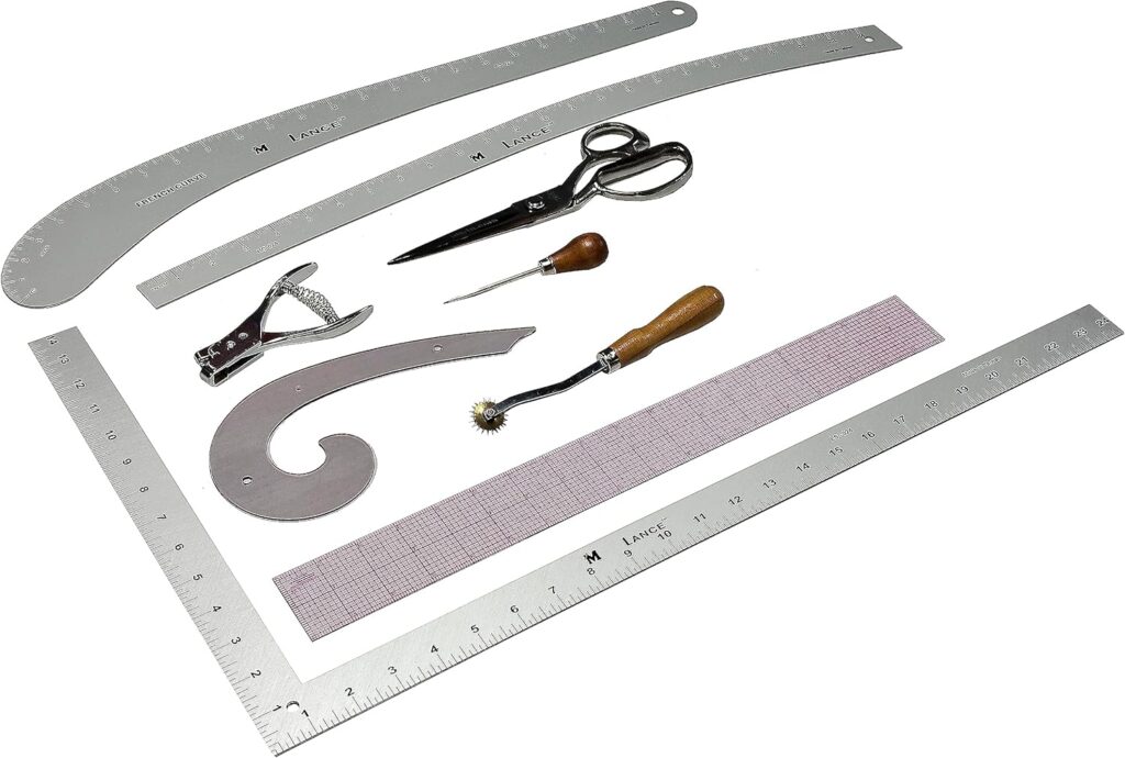 Fashion Designer’s Student Kit 2 – Essential Pattern Making Tools for Sewing, Tailoring & DIY Garment Creation