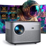 [Auto Focus/Keystone] 4K Projector with WiFi 6 and Bluetooth 5.2, FHD Native 1080P WiMiUS P64 Outdoor Movie Proyector, 50% Zoom, Home Projector Compatible with iOS/Android/HDMI/TV Stick