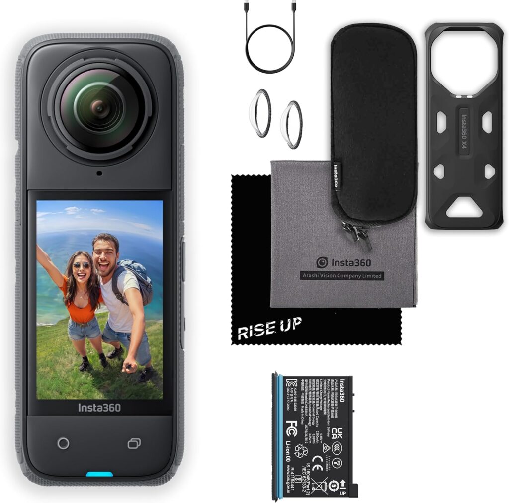 Insta360 X4 Waterproof 8K 360 Action Camera Kit | Live Stream, AI Editing, 72MP 360 Photo, 4K Wide-Angle Video Camera