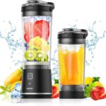 Personal Size Portable Blender for Shakes & Smoothies, 16oz Mini Small Smoothie Blender with On Go Lid & Sip Lid, 26000RPM Rechargeable Cordless Electric Blender for Travel Gym Office