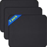 Mouse Pads, 3 PCS, Black Standard Mouse Pads, Office and Gaming,Stitched Edges, Rubber Anti Slip Base Mouse pad, Dirt Resistant, Durable, Square, 10.2 inches x 8.3 inches x 0.12 inches