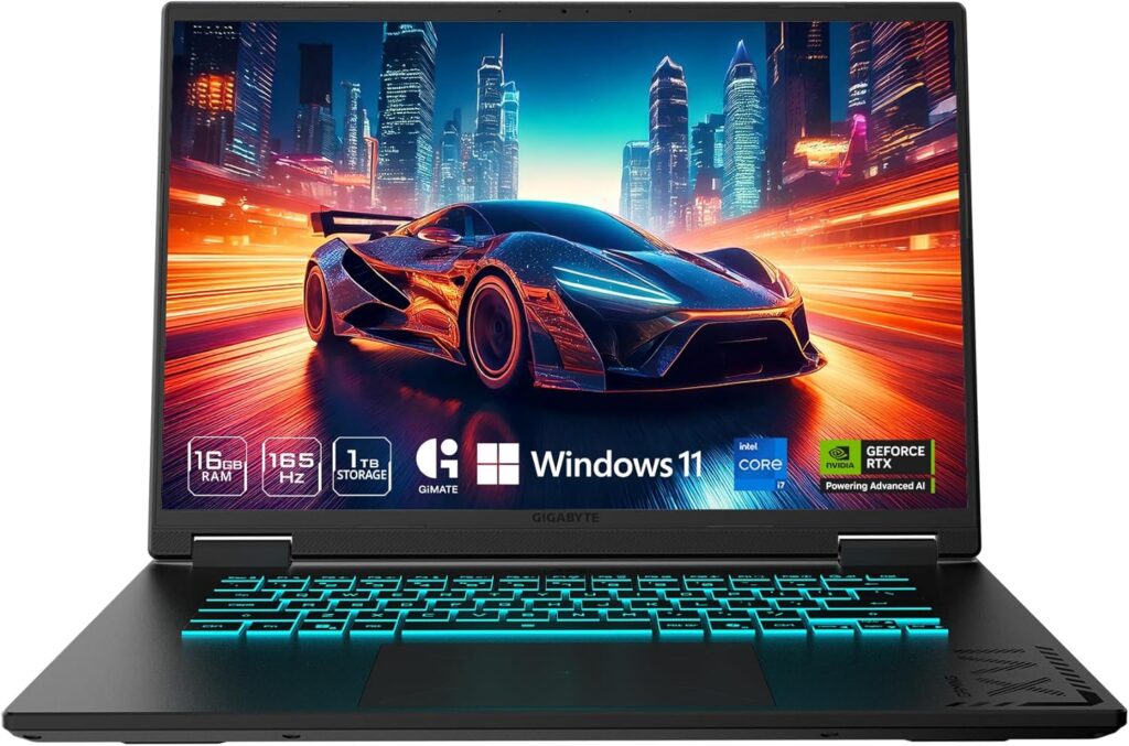 GIGABYTE – Gaming A16 Gaming Laptop – 165Hz 1920×1200 WUXGA – NVIDIA GeForce RTX 5060 – Intel i7-13620H – 1TB SSD with 16GB DDR5 RAM – Windows 11 Home AD Gaming A16 CVHI3US894SH