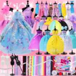 Rulwuck 700+Pcs Fashion Designer Kit for Kid, Doll Clothes Making Kit with 4 Mannequins for DIY Sewing Arts and Crafts Toys,Girls Gift Age 6 7 8 9 10 11 12