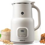 6 in 1 Automatic Nut Milk Maker Blender, 20oz Homemade Coconut, Soy, Oat, Almond, Plant Based Milks and Non-Dairy Beverages with Delay Start/Keep Warm/Boil Water/Self-Cleaning, Cream