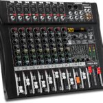 Audio Mixer 8 Channel Professional Mixer Console with 320 DSP Effects, 7-band EQ Sound Mixing Board Digital DJ Mixer w/USB Bluetooth MP3 for Recording, Independent 48V Power & Mute Button
