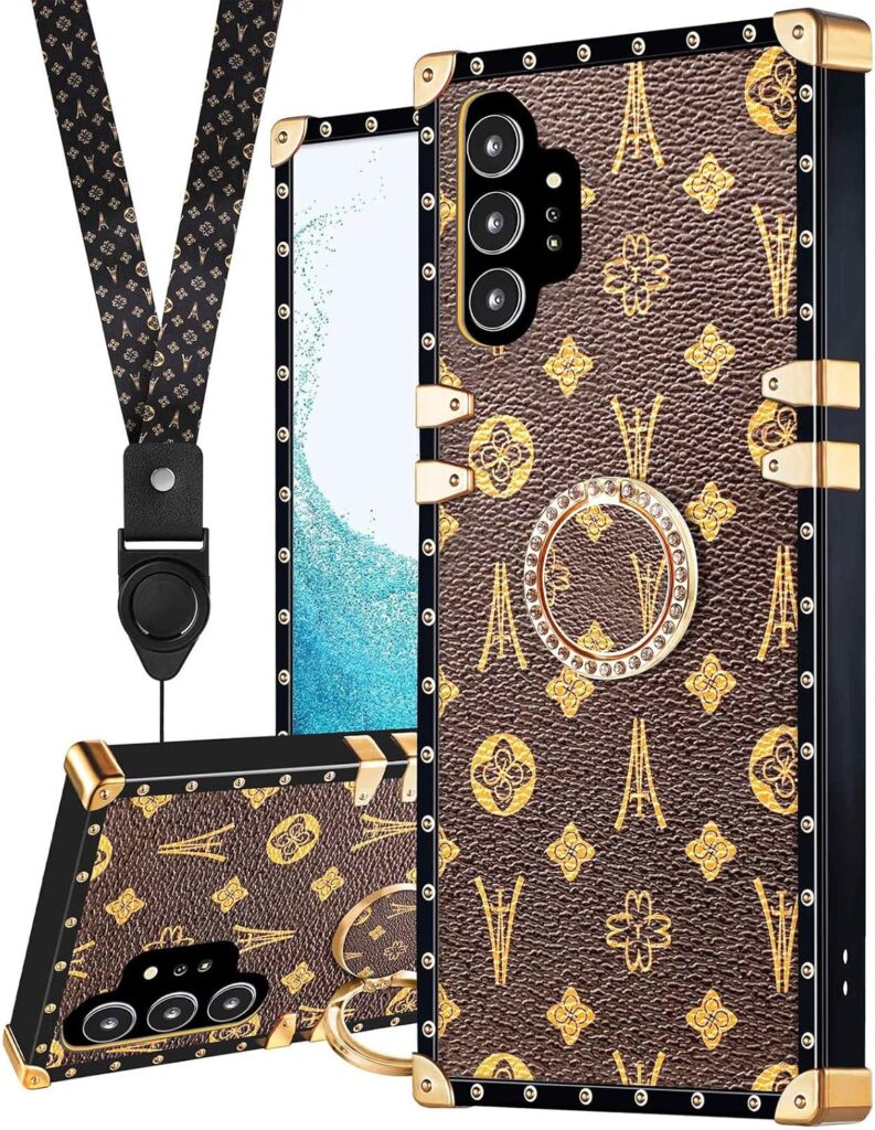 Loheckle for Galaxy Note 10 Plus Case for Women Girls Teens Designer Fashion Cute Cases with Ring Stand Holder and Lanyard Stylish Aesthetics Tower Luxury Cover for Samsung Note 10 Plus