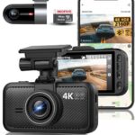 Miofive Dash Cam Car Front Rear 4K+4K WiFi Bluetooth Dash Cam with 64GB SD Card, Dual Car Camera with Parking Monitoring, Super Night Vision, HDR, G-Sensor, Loop Recording, App Control, Max 512GB