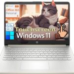 HP Touchscreen Laptop Computer for Home Student Study, 1-Year Office 365, Intel Processor, 14 inch Display, WiFi 6, Bluetooth, Type-C, HDMI, Windows 11 Home S, Pale Gold (4GB DDR4 RAM, 64GB eMMC)