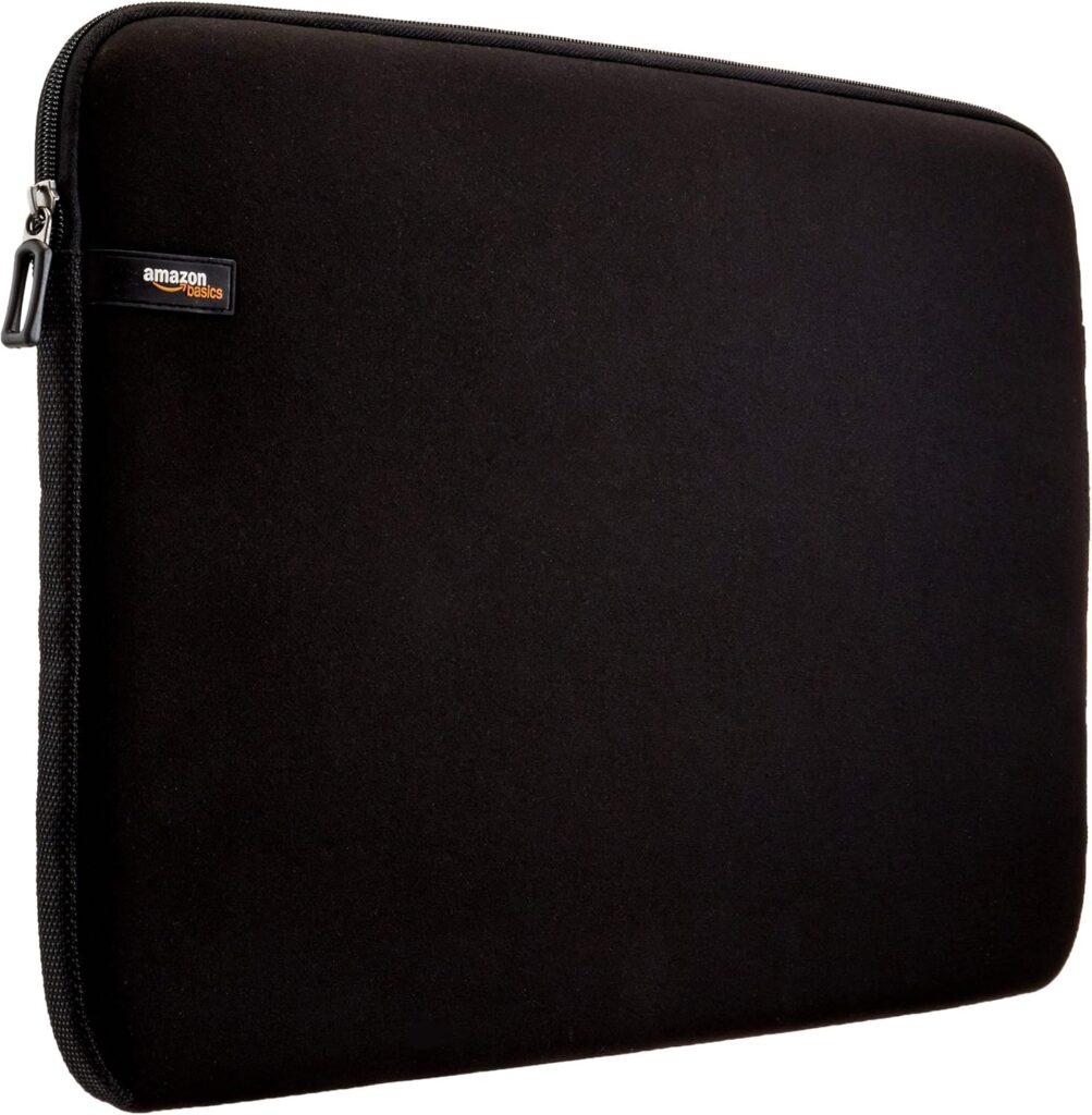 Amazon Basics 17.3-inch Laptop Sleeve, Protective Case with Zipper – Black