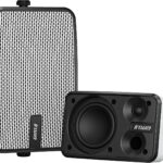 Inwa Outdoor Bluetooth Speakers, IPX5 Waterproof 400W Wall Mount Speaker, Powerful Indoor/Outdoor Sound System, Wireless Sync Up to 100 Speakers, Suitable for Patio/Porch/Gazebo/Garage(MZ-621, Pair)