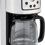 Amazon Basics Programmable Coffeemaker with Carafe and Reusable Filter, Stainless Steel, 12 Cups, Black