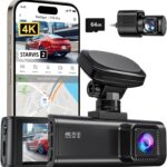 REDTIGER 4K Dash Cam Front and Rear, STARVIS 2 Sensor, 64GB Card Included, 4K/2.5K+1080P Dual Dash Camera for Cars Built-in WiFi GPS, 3.18 Inch IPS Screen, 170° Wide Angle, Parking Monitor (F7N Pro)