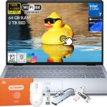 Dell Inspiron 16 Touchscreen Laptop, 16 Inch IPS Display, Intel 7 150U (Up to 5.4GHz), 64GB DDR5, 2TB SSD, Windows 11 Pro, Fingerprint Reader, Backlit Keyboard, FHD+ Cam, Wi-Fi 6E, Accessories