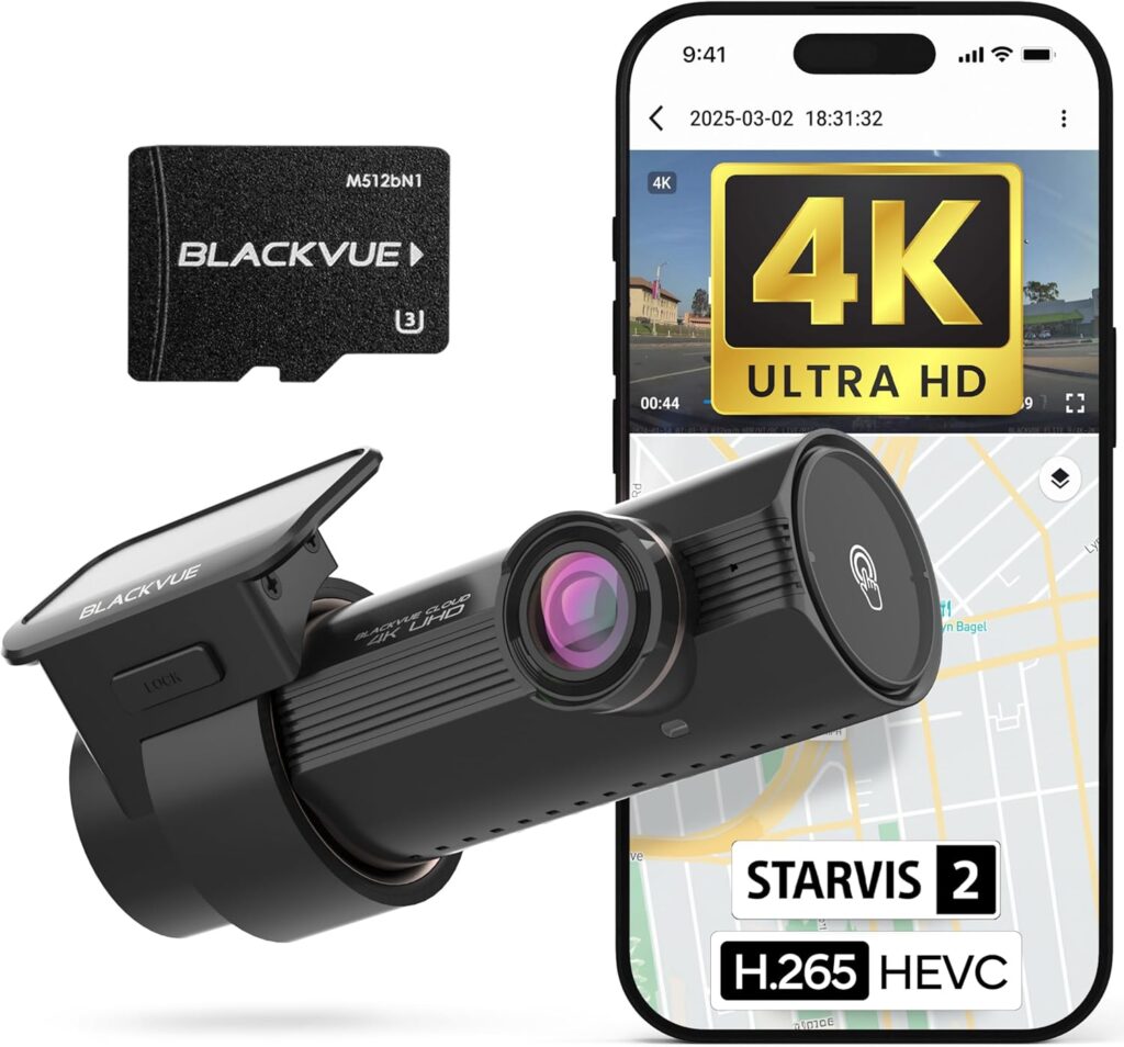 BlackVue DR970X-1CH Plus II Dash Cam – 4K UHD Front with STARVIS 2 & HDR, Fast Boot, USB-C, Video Playback via Wi-Fi, Cloud Remote Access, Smart Parking Mode (64GB)