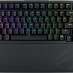 ASUS ROG Azoth Extreme Wireless Mechanical Gaming Keyboard – 75% TKL, ROG NX Snow Linear Switches, PBT Keycaps, Aluminum Chassis, Carbon Fiber, Gasket Mount, Color OLED Screen, PC/Mac Support – Black
