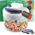 Manual Food Processor – 5 Cup (1.2L) Capacity Hand Pull String Garlic Chopper, Manual Food Chopper with Pull Functionality, Pull Chopper and Vegetable Cutter for Effortless Cooking